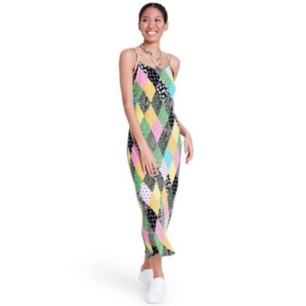Rixo x Target Patchwork Slip Midi Dress, Size XS NWOT